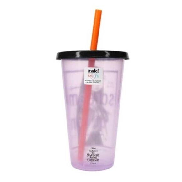 🔥Zak! The Nightmare Before Christmas Tumbler With Lid & Straw 25oz BNWT🔥 - Picture 3 of 3